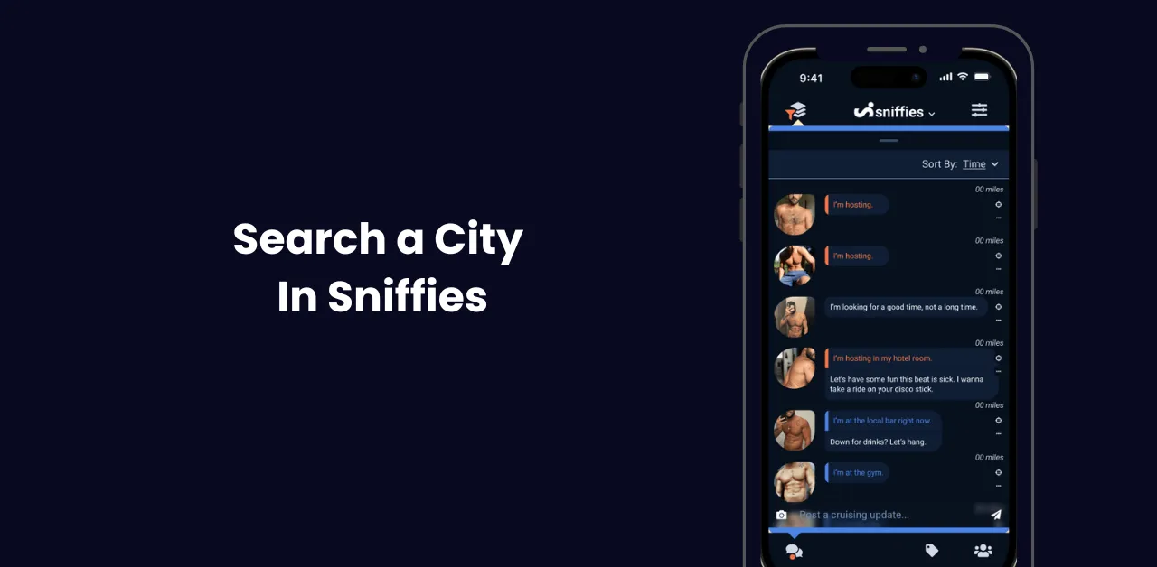 in this image we give you detial about Search City in Sniffies